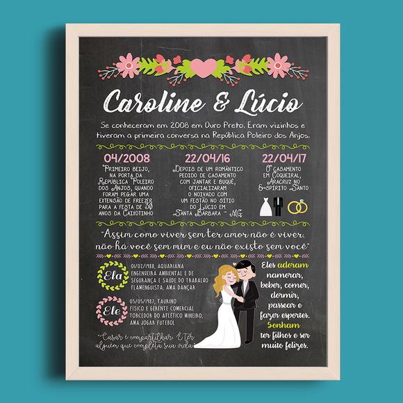 Chalkboard Casamento A4 + moldura