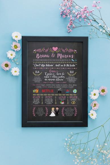 Chalkboard Casamento A4 + moldura