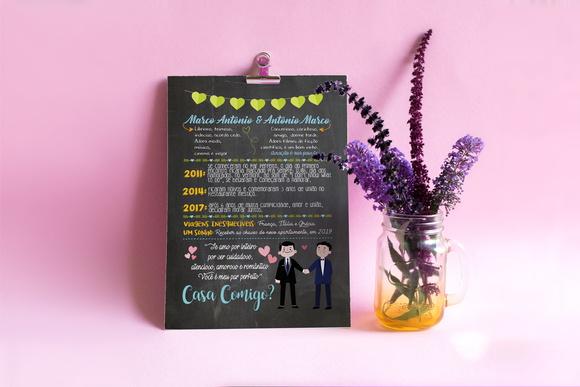 Chalkboard Casamento A4 em PVC