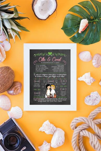 Chalkboard Casamento A4 + moldura