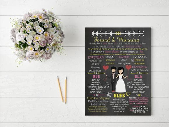 Chalkboard Casamento Noivado ARTE DIGITAL