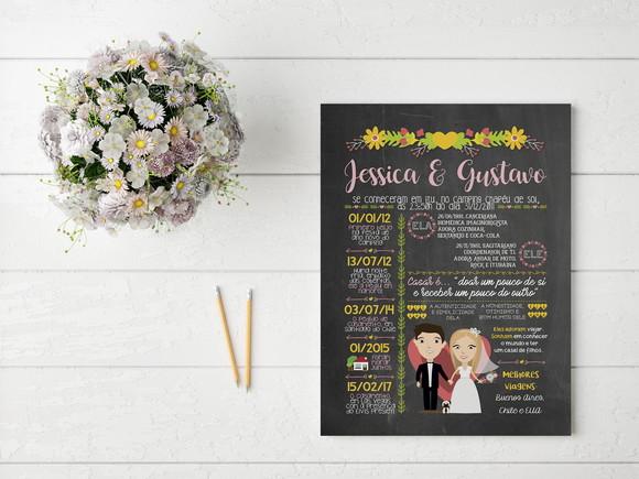 Chalkboard Casamento Noivado ARTE DIGITAL
