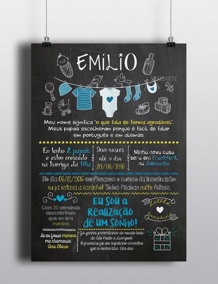 Chalkboard Chá de Bebê - ARTE DIGITAL