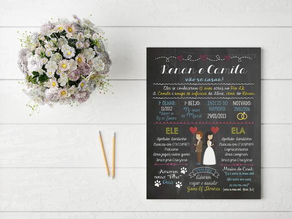 Chalkboard Casamento Noivado ARTE DIGITAL