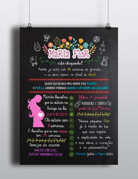 Chalkboard Chá de Bebê - ARTE DIGITAL