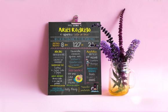 Chalkboard Infantil - A4 em PVC