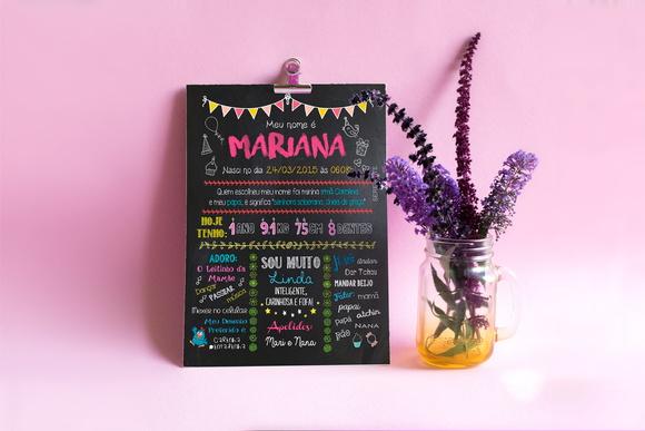 Chalkboard Infantil - A4 em PVC