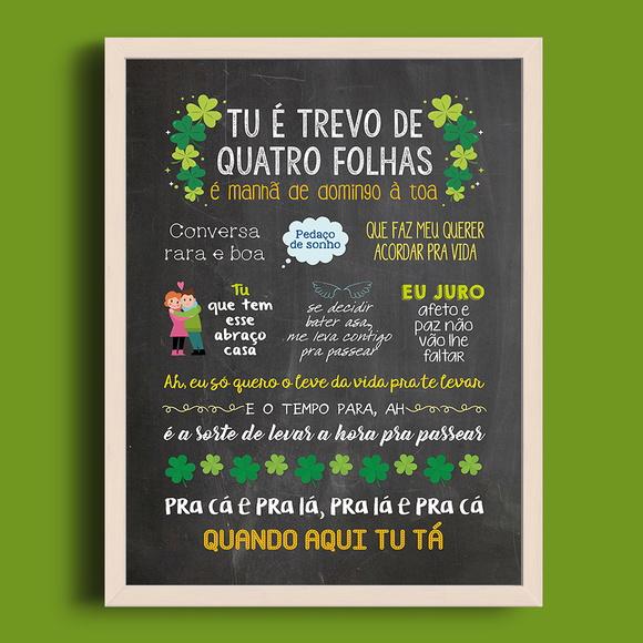 Chalkboard Música - A3 + Moldura