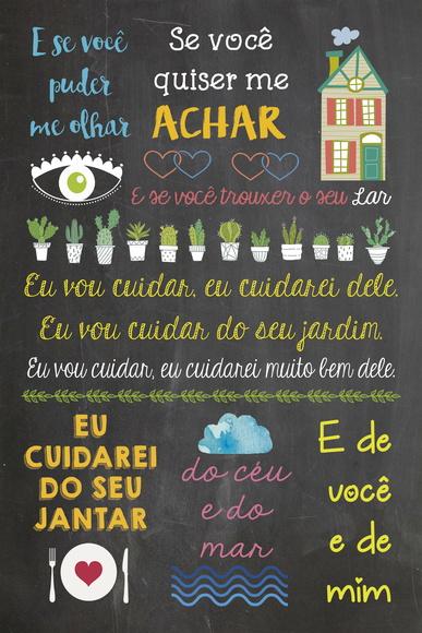 Chalkboard Música - Pôster A4 em PVC