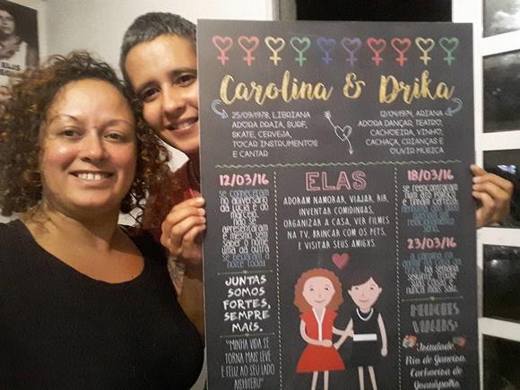 Chalkboard Namorados - Pôster em PVC A2