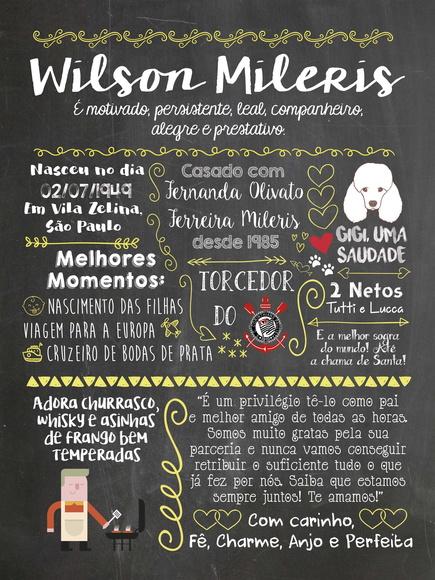Chalkboard Pai - A3 + Moldura