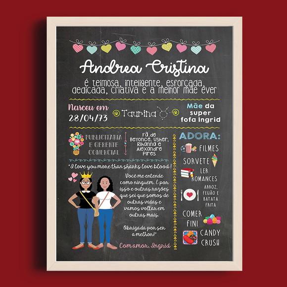 Chalkboard Presente - A3 + Moldura