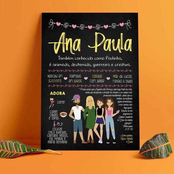 Chalkboard Presente - A4 em Pvc