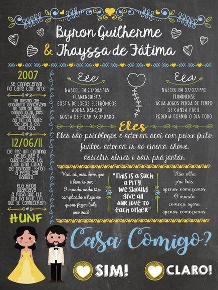 Pedido de Casamento - A4 + moldura