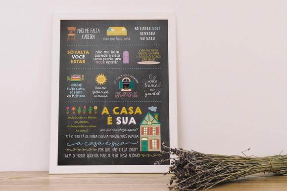Quadro A Casa É Sua Arnaldo Antunes | A4 com Moldura