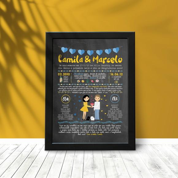 Quadro Nossa História - a3 com moldura