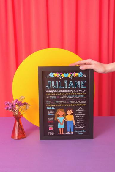 Quadro Presente Personalizado com Moldura A4