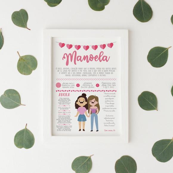Quadro Presente Personalizado com Moldura A4