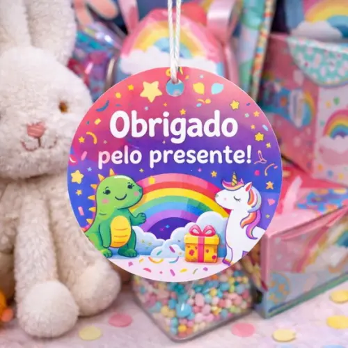 100 Tag Redonda 5x5cm com Furo com Sua Arte