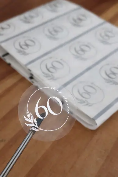 150 Adesivo Transparente Hot Stamping 3cm Dourado