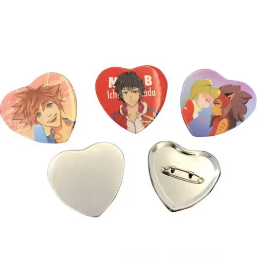 30 Botton Coração Personalizado com a Sua Arte Broche Pin