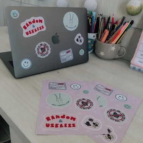 50 Cartela de Adesivo Personalizada A6 em Vinil
