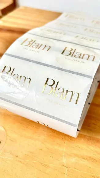 500 Adesivo Transparente Hot Stamping 6cm Dourado