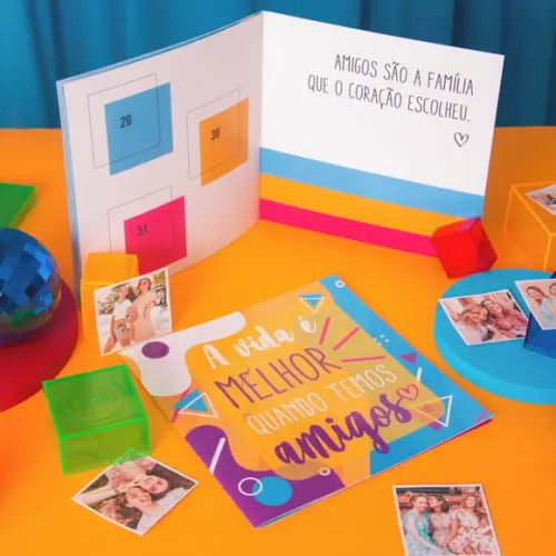 Álbum de Figurinhas Presente Criativo Amizade Natal