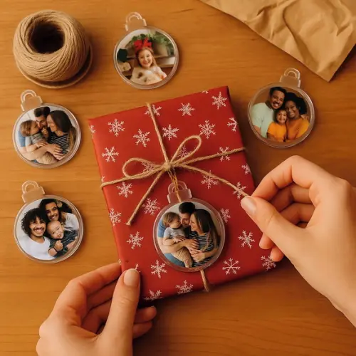 Bola de Natal Personalizada com Foto | Kit 6 Unidades