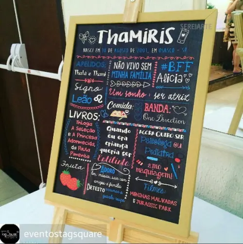 Chalkboard 15 anos PVC A1