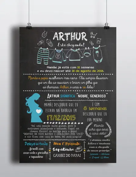 Chalkboard Bebê - Arte Digital