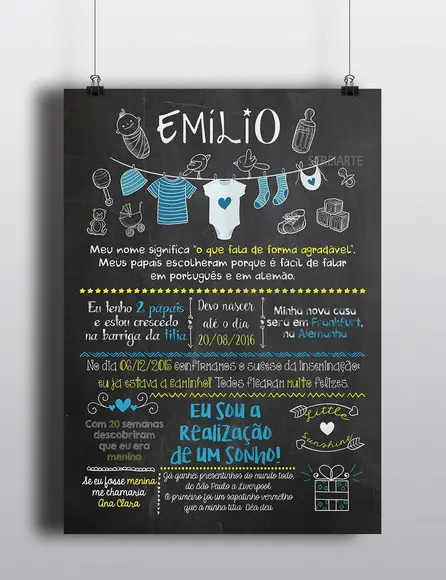 Chalkboard Bebê - Arte Digital