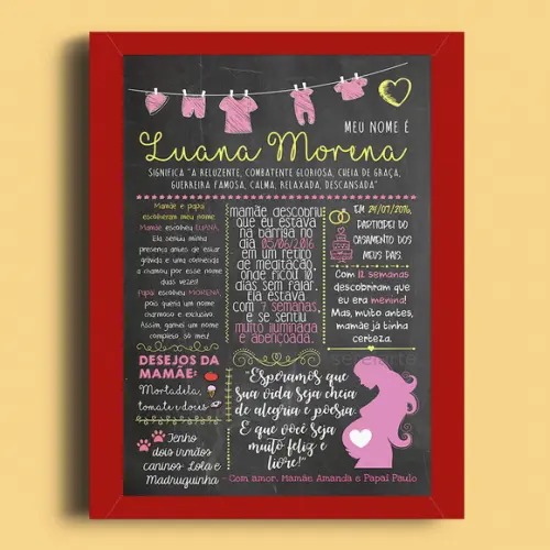 Chalkboard Bebê (A4) + Moldura