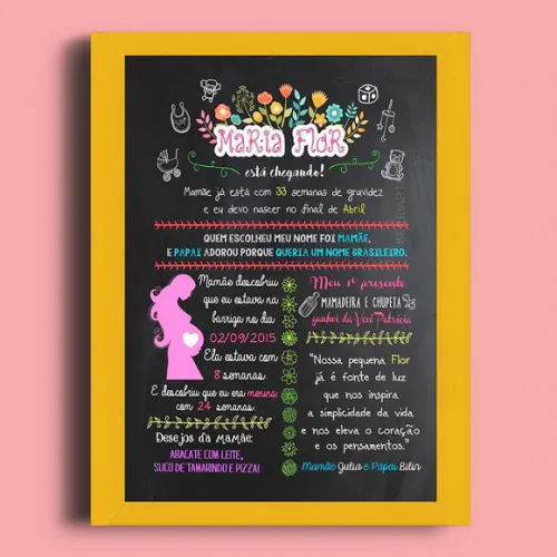 Chalkboard Bebê (A4) + Moldura