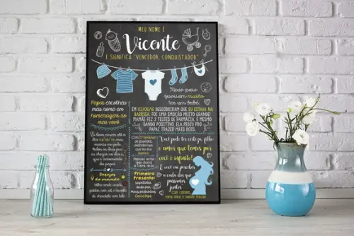 Chalkboard Bebê A3 + Moldura