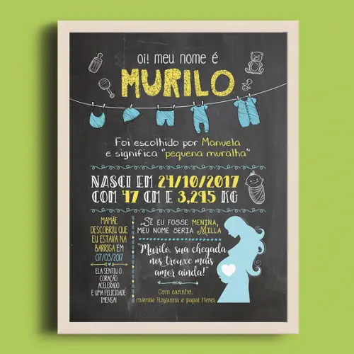 Chalkboard Bebê (A4) + Moldura