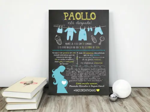 Chalkboard Bebê A3 em PVC