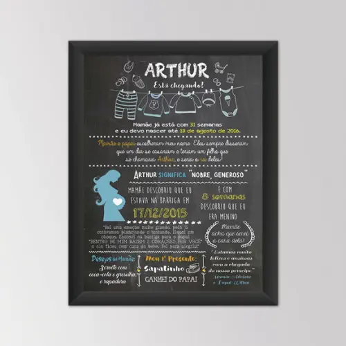 Chalkboard Bebê A3 + Moldura