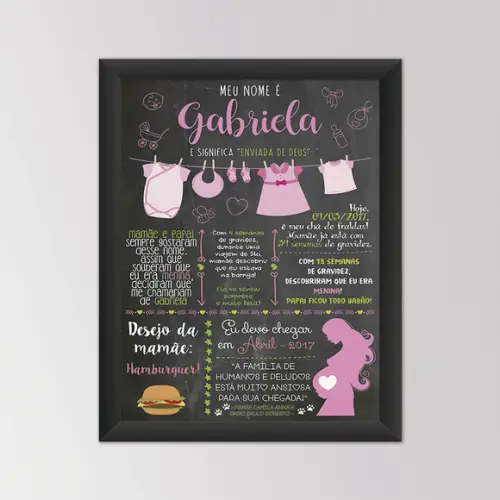 Chalkboard Bebê A3 + Moldura