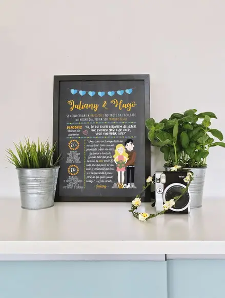 Chalkboard Casal A4 + Moldura