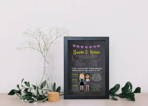 Chalkboard Casal A4 + Moldura
