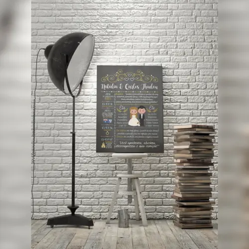Chalkboard Casamento 50x65cm em PVC