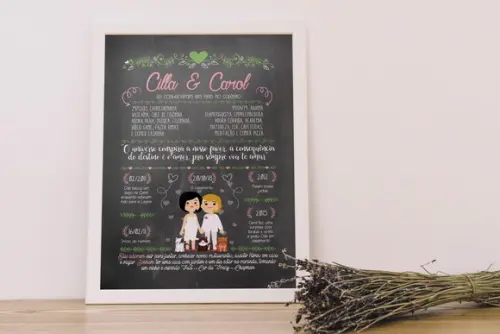 Chalkboard Casamento A3 + Moldura