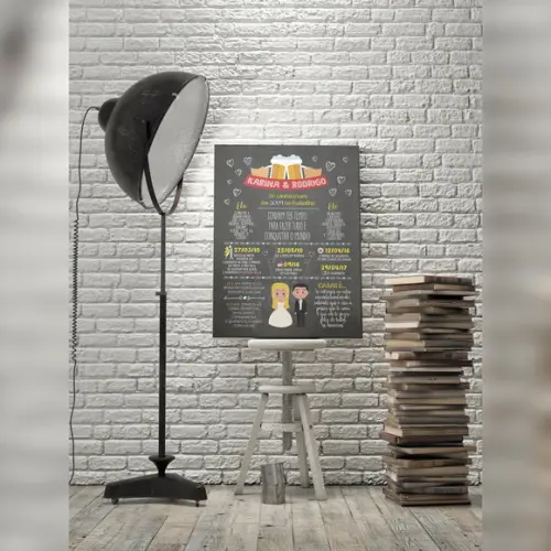Chalkboard Casamento 50x65cm em PVC