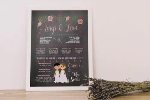 Chalkboard Casamento A3 + Moldura