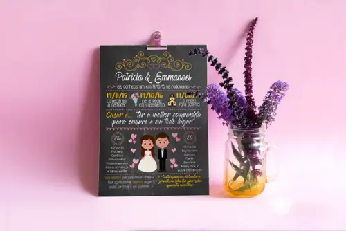 Chalkboard Casamento A4 em PVC