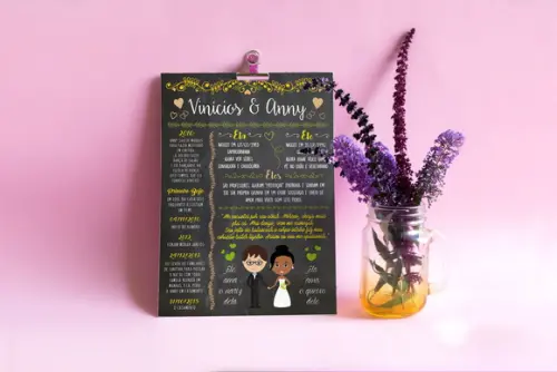 Chalkboard Casamento A4 em PVC