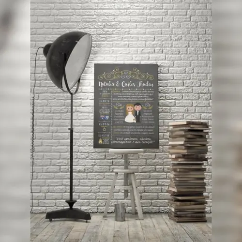 Chalkboard Casamento e Noivado A2 PVC