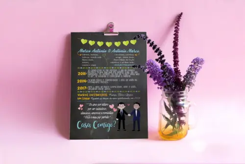 Chalkboard Casamento A4 em PVC