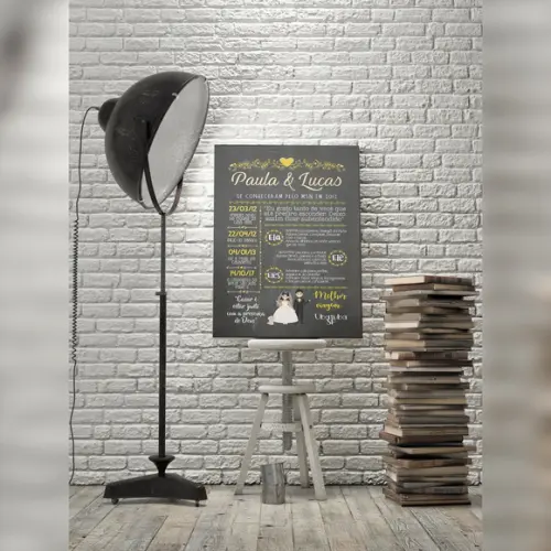 Chalkboard Casamento e Noivado A2 PVC